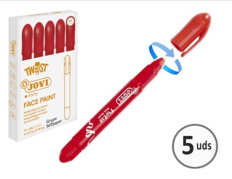 BARRA DE MAQUILLAJE TWIST MAKE-UP ROJO (CAJA 5 UNIDADES) JOVI