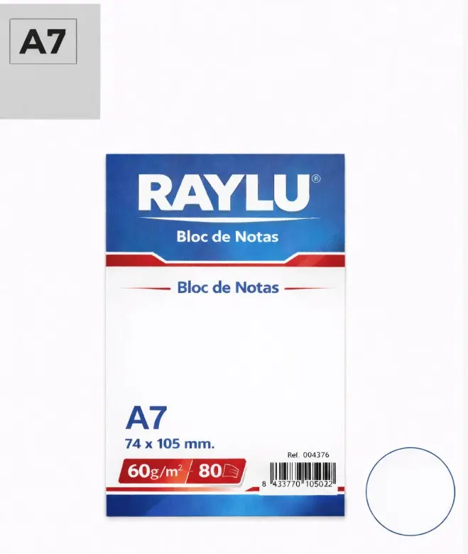 BLOC NOTAS MICROPERFORADO A7 60 GAMOS 80 HOJAS LISO