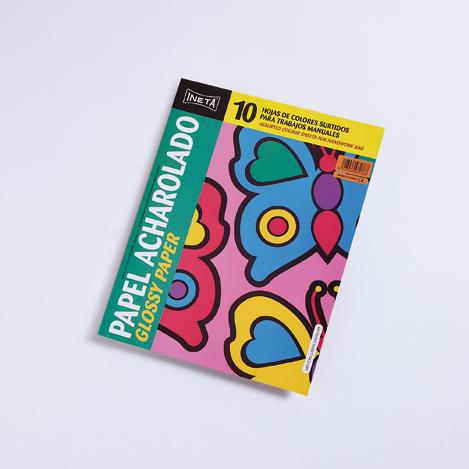 BLOC PAPEL CHAROL FOLIO 235 × 320 MM 180 g/m² INETA 10 HOJAS SURTIDAS