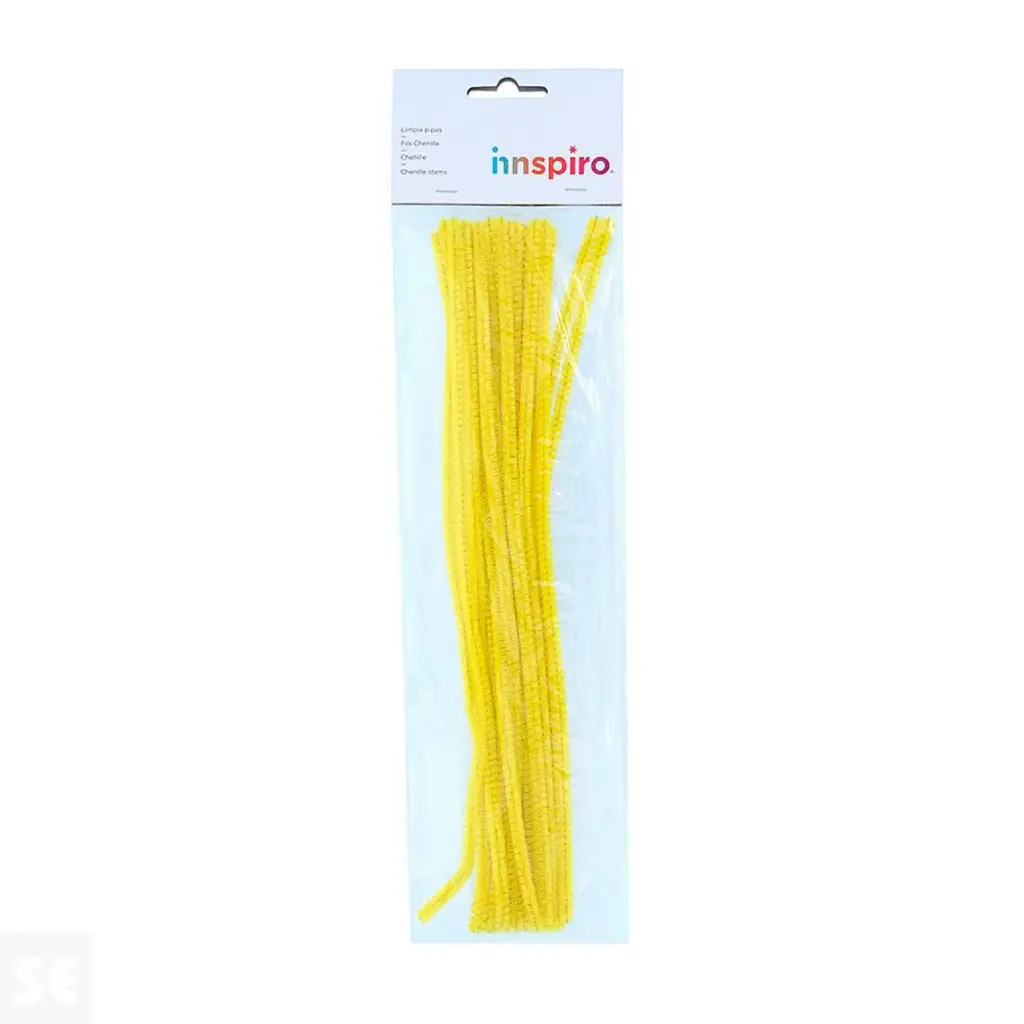 LIMPIAPIPAS CHENILLA AMARILLO 4MM X 30CM PACK 50U