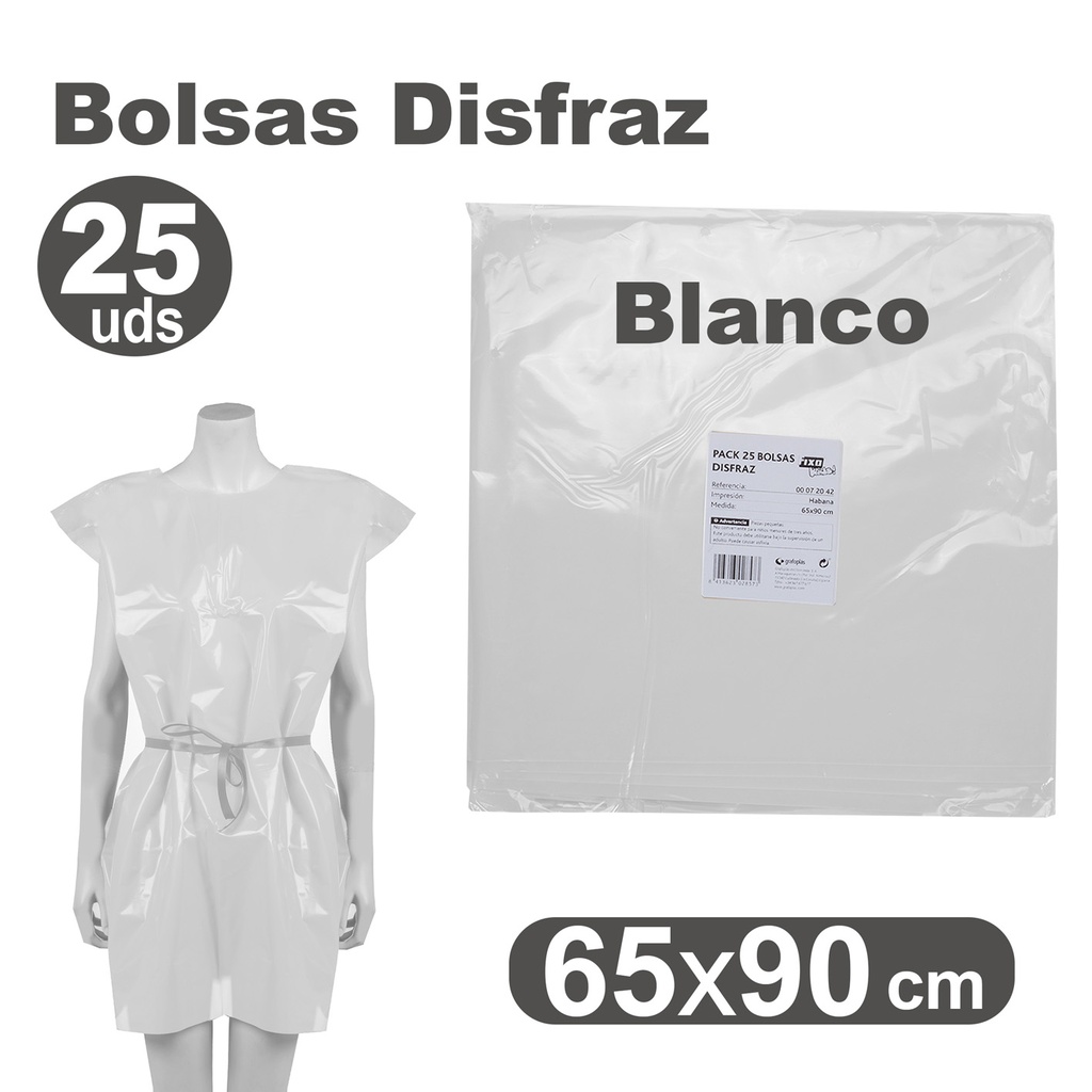 BOLSA DE DISFRAZ BLANCO 60×90 CM 