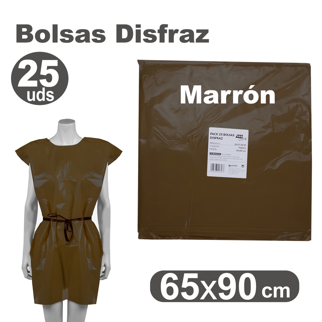 BOLSA DE DISFRAZ MARRON 25 UNIDADES 60×90 CM – BOLSAS PARA DISFRACES ESCOLARES Y MANUALIDADES