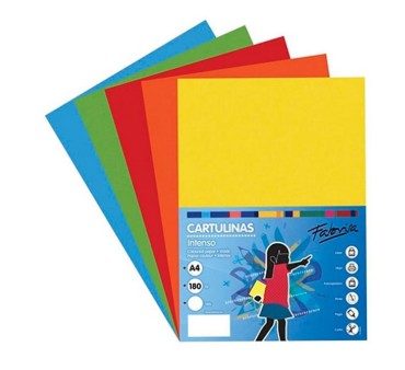 CARTULINAS A4 COLORES SURTIDOS VIVOS– PACK 250 HOJAS 180 G/M²