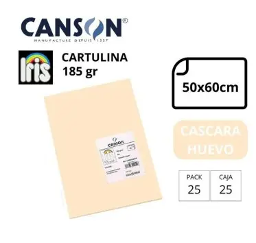 CARTULINA CANSON IRIS  50×65CM 185 GRAMOS  CASCARA