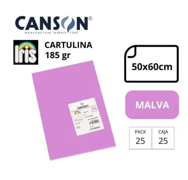 CARTULINA CANSON IRIS  50×65CM 185 GRAMOS  MALVA