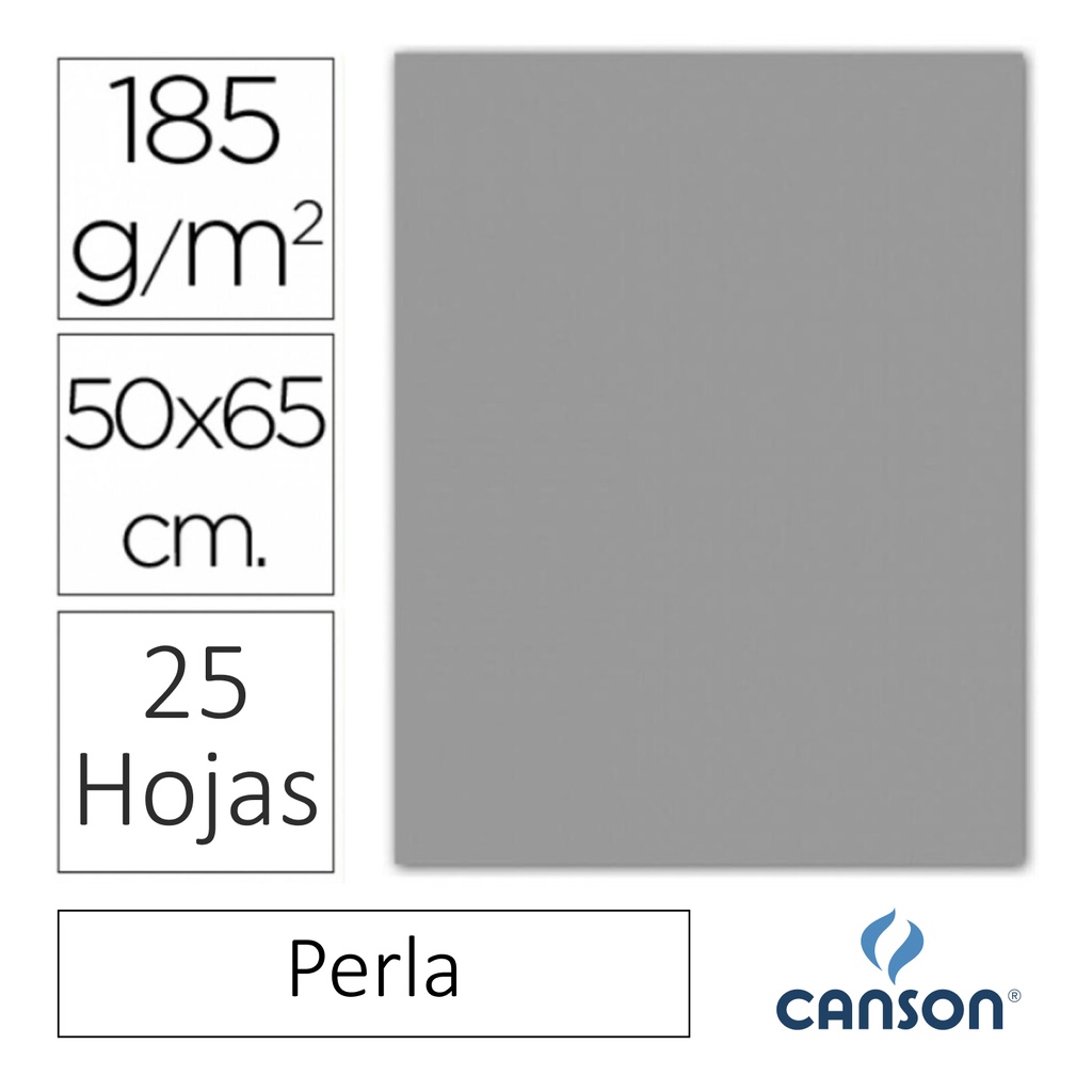 CARTULINA CANSON IRIS  50 × 65 CM 185 GRAMOS – PERLA (PACK 25 HOJAS)
