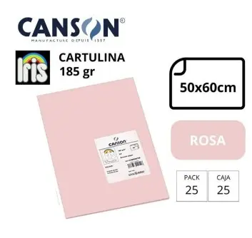 CARTULINA CANSON IRIS  50×65CM 185 GRAMOS ROSA
