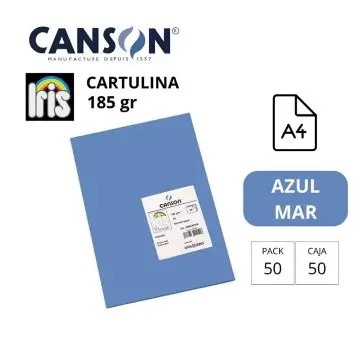 CARTULINA CANSON IRIS A4 185 GRAMOS AZUL MAR