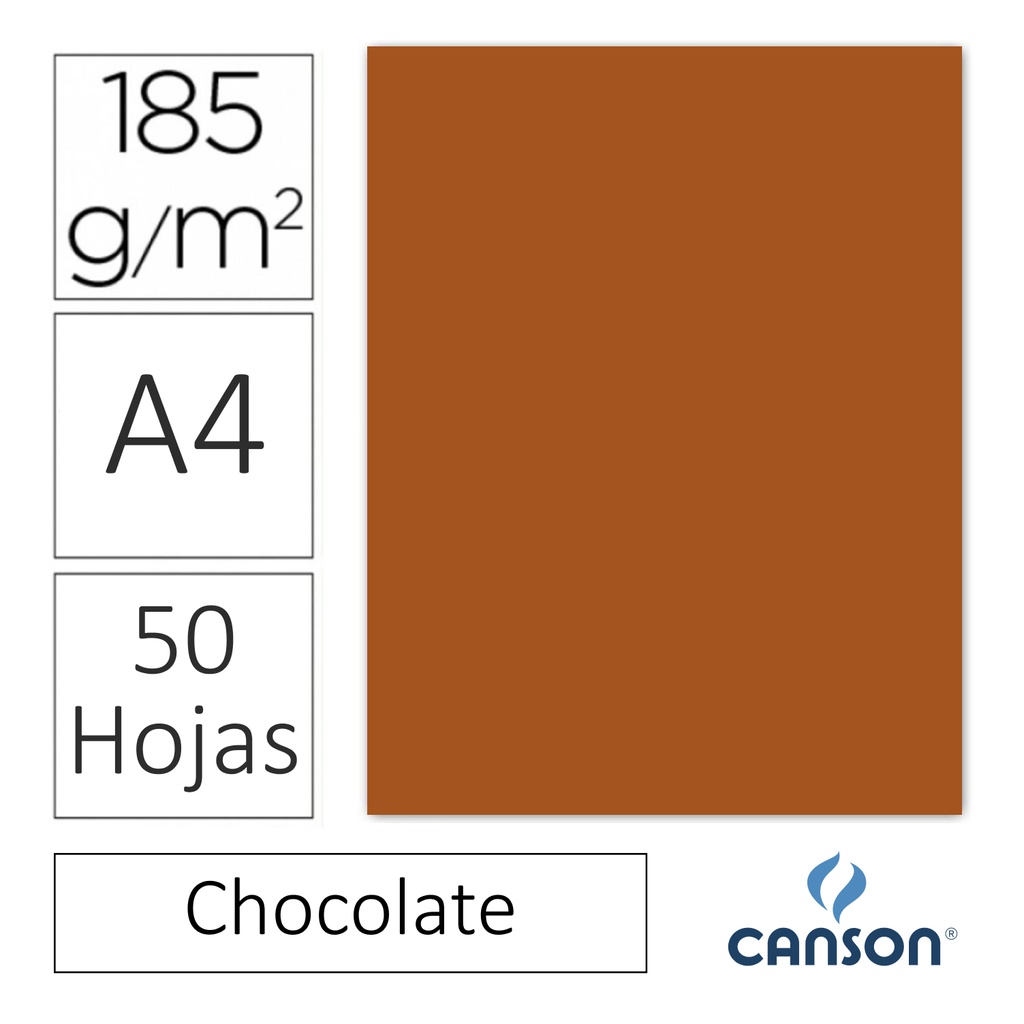 CARTULINA CANSON IRIS A4 185 GRAMOS – CHOCOLATE (PACK 50 HOJAS)