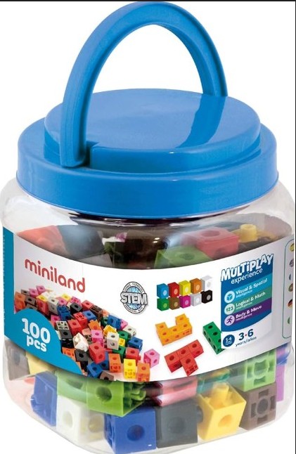 JUEGO MATEMÁTICO CUBOS ENCAJABLES 2 CM – 100 PIEZAS