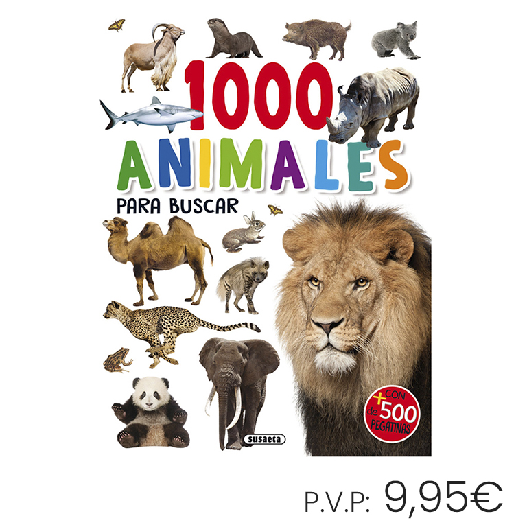 LIBRO SUSAETA 1000 ANIMALES PARA BUSCAR – LIBRO INFANTIL CON PEGATINAS
