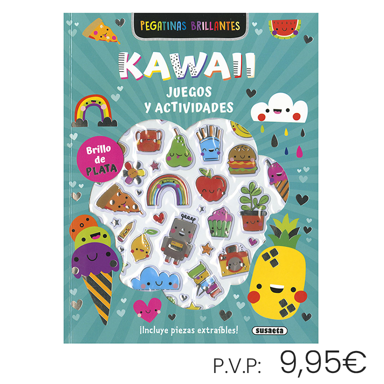 LIBRO SUSAETA KAWAII (PEGATINAS BRILLANTES) – LIBRO INFANTIL DE ACTIVIDADES