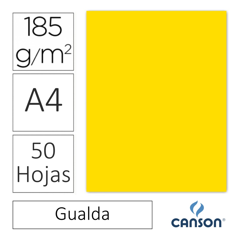 CARTULINA CANSON IRIS A4 185 GRAMOS – GUALDA (PACK 50 HOJAS)