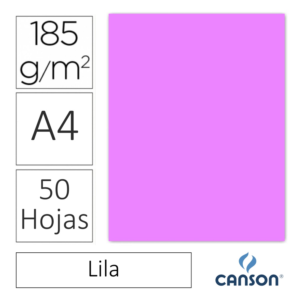 CARTULINA CANSON IRIS A4 185 GRAMOS – LILA (PACK 50 HOJAS)