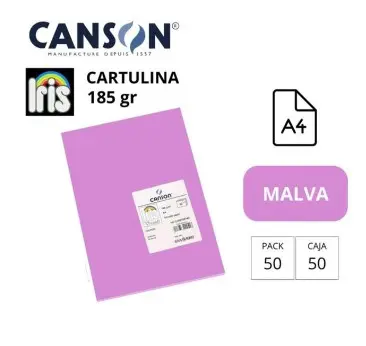 CARTULINA CANSON IRIS A4 185 GRAMOS MALVA 