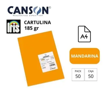 CARTULINA CANSON IRIS A4 185 GRAMOS MANDARINA 