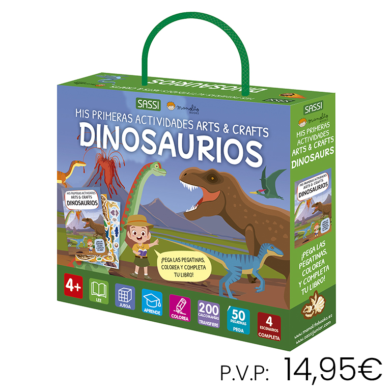 LIBRO+PUZZLE MANOLITO DINOSAURIOS (MIS PRIMERAS ACTIVIDADES ARTS & CRAFTS) – LIBRO Y KIT INFANTIL