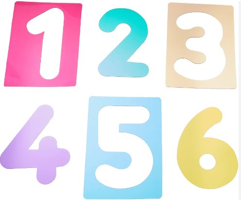 PLANTILLAS DE NÚMEROS TRASLÚCIDAS – MESA DE LUZ SET DE 10 UNIDADES HENBEA