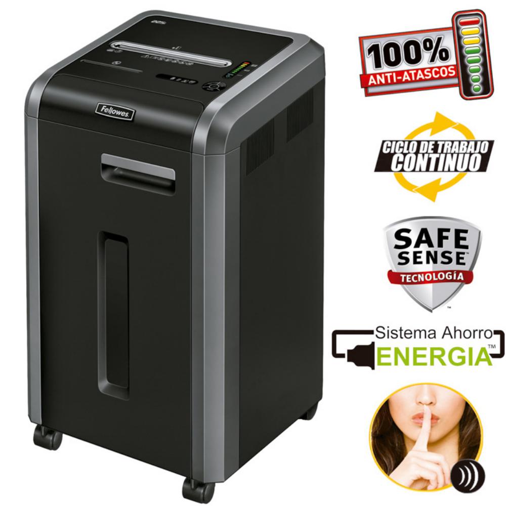 DESTRUCTORA DE DOCUMENTOS FELLOWES 225CI – CORTE EN PARTÍCULAS P-4 (HASTA 24 HOJAS) – PAPELERA 60 L, GRAPAS, CLIPS, CD Y TARJETAS