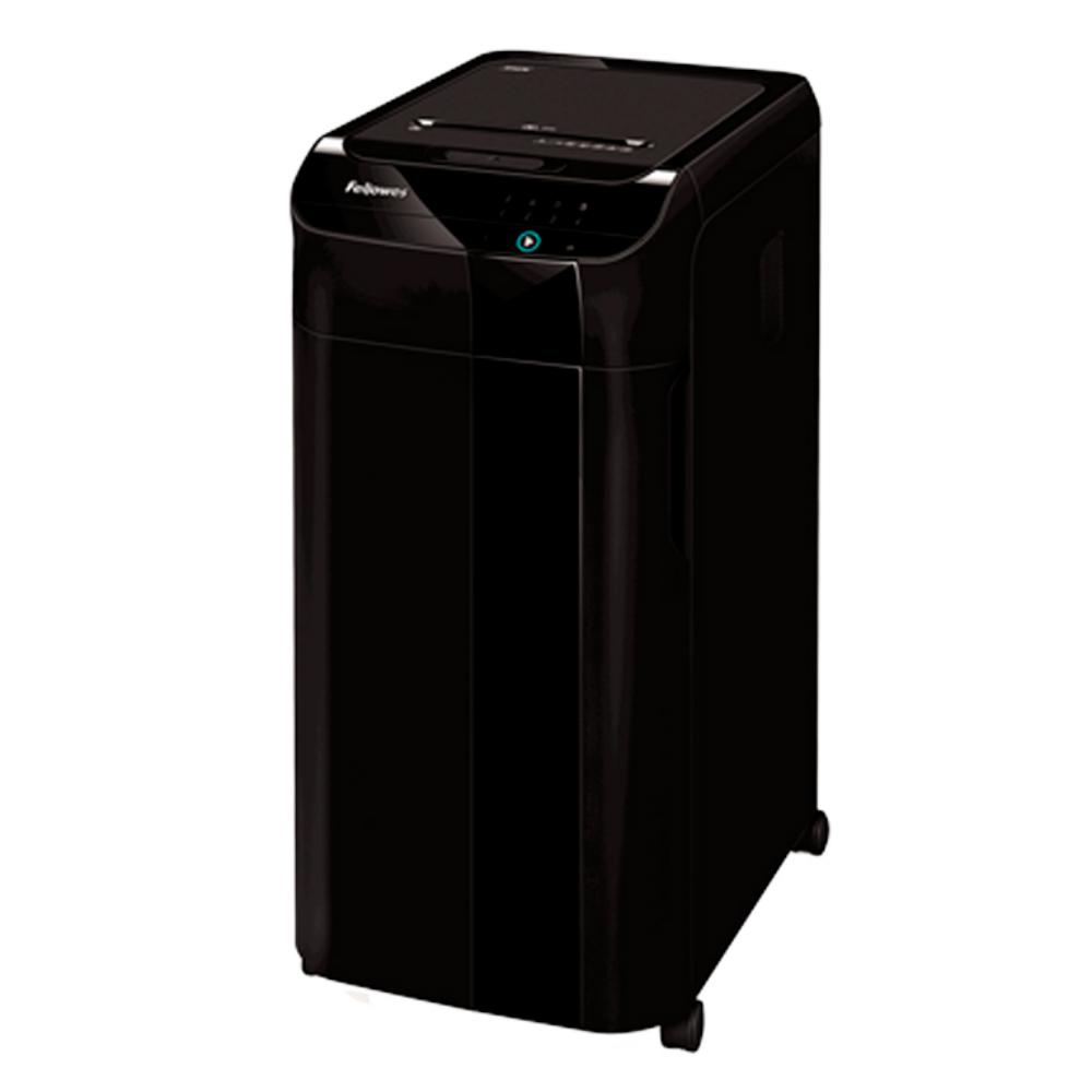 DESTRUCTORA DE DOCUMENTOS FELLOWES AUTOMAX 350C – CORTE EN PARTÍCULAS P-4 (350 HOJAS AUTOMÁTICO / 12 MANUAL) – AUTOALIMENTACIÓN, PAPELERA 68 L, CAJÓN CON PIN