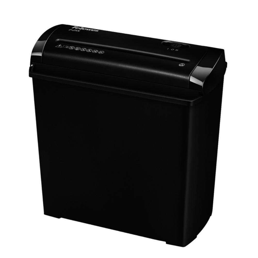 DESTRUCTORA DE DOCUMENTOS FELLOWES P-25S – CORTE EN TIRAS P-1 (HASTA 5 HOJAS) – PAPELERA 11 L, RETROCESO, PROTECCIÓN TÉRMICA