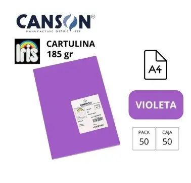 CARTULINA CANSON IRIS A4 185 GRAMOS VIOLETA