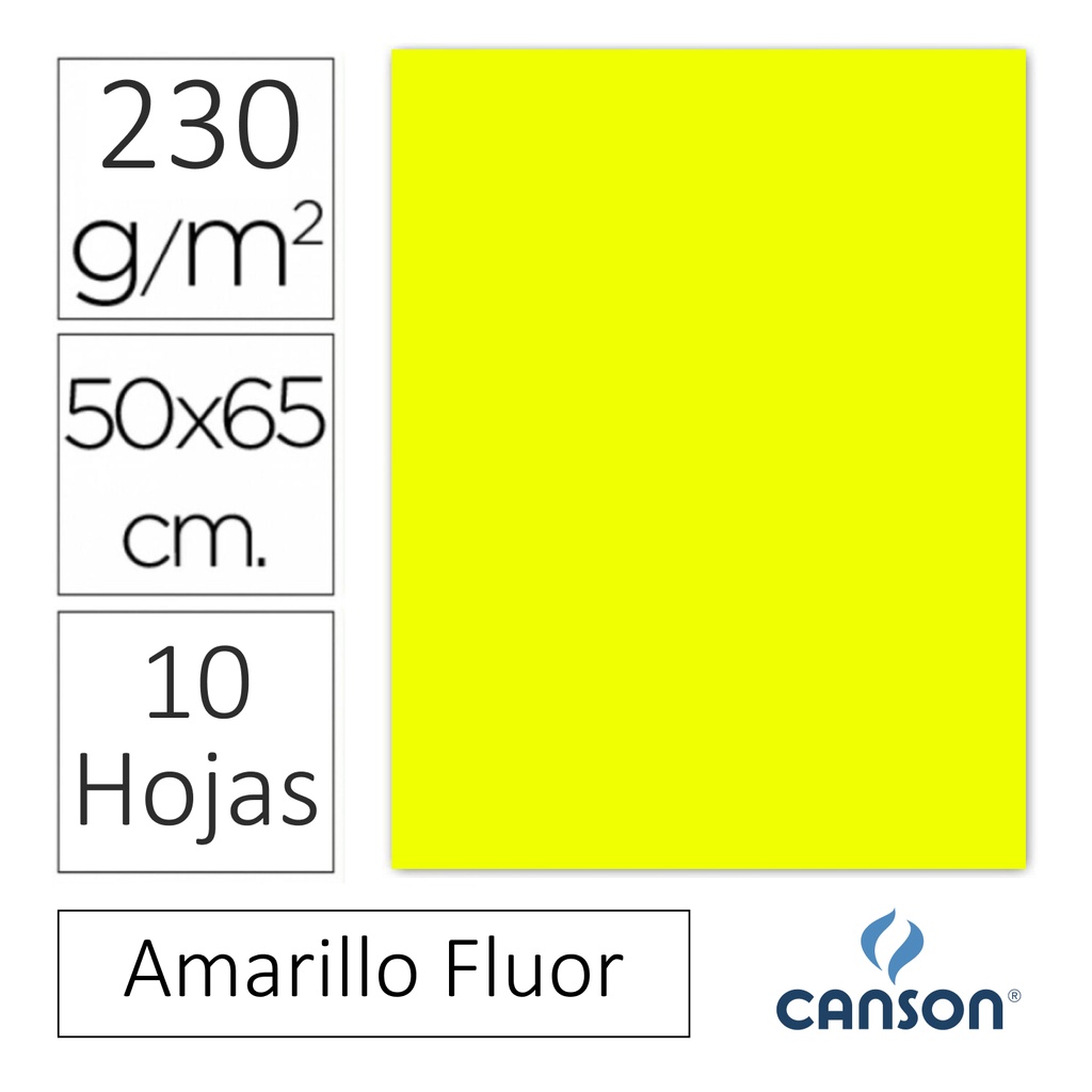 CARTULINA FLUORESCENTE SADIPAL 50×65 CM (AMARILLO) · PACK 10 HOJAS · ALTA VISIBILIDAD · IDEAL CARTELERÍA Y MANUALIDADES