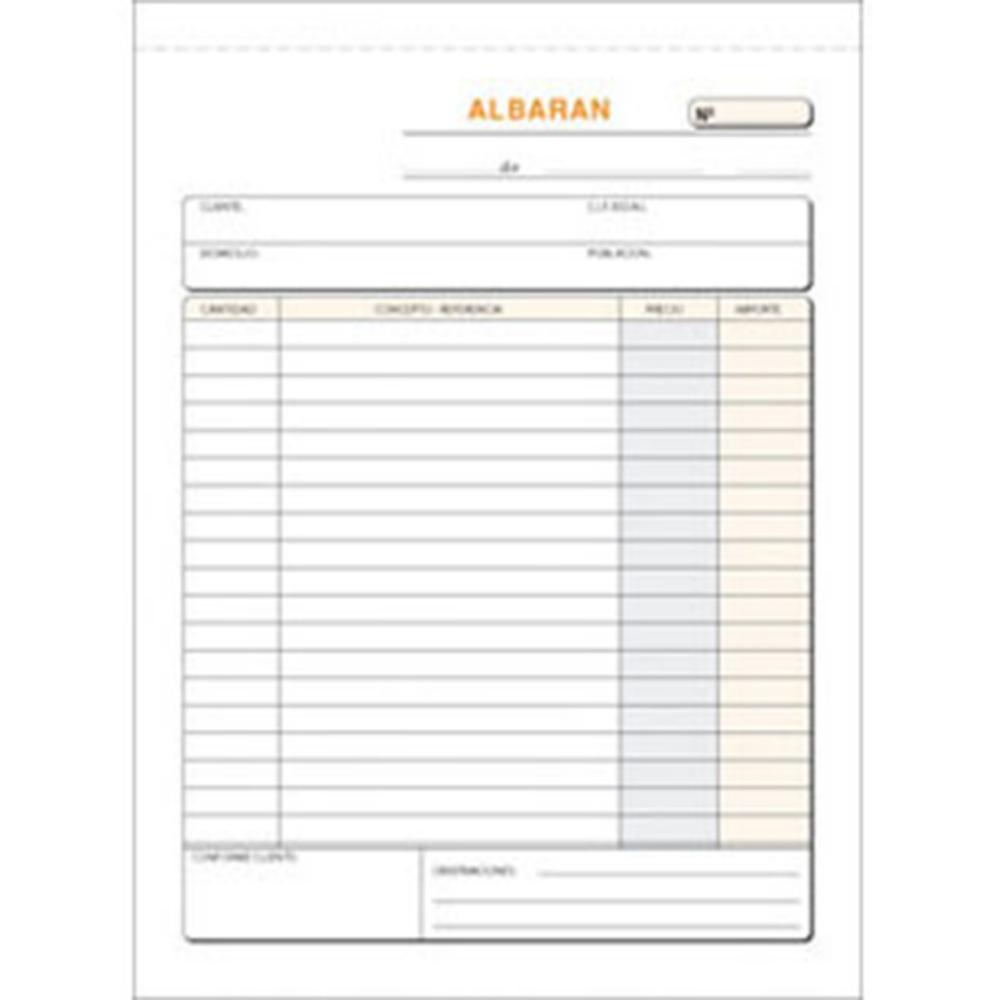TALONARIO ALBARANES NATURAL 145MM X 207MM TRIPLICADO 50 JUEGOS