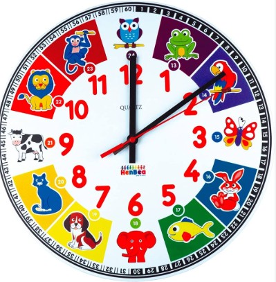 RELOJ DIDACTICO ANIMALES 28CM