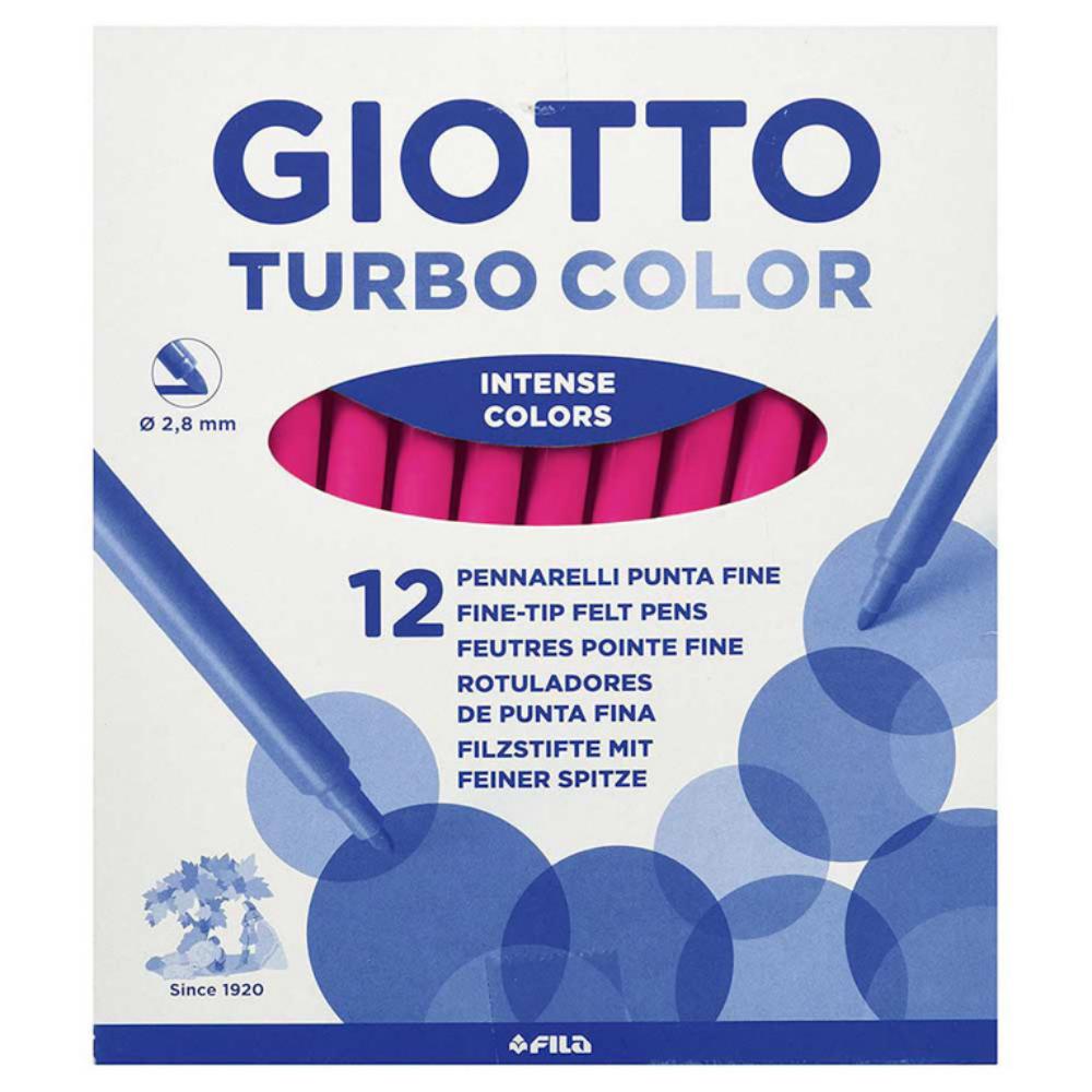 ROTULADOR GIOTTO TURBO COLOR – 12 UDS UNICOLOR MAGENTA– PUNTA BLOQUEADA – LAVABLE