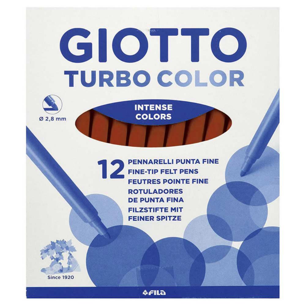 ROTULADOR GIOTTO TURBO COLOR – 12 UDS UNICOLOR MARRON OSCURO– PUNTA BLOQUEADA – LAVABLE