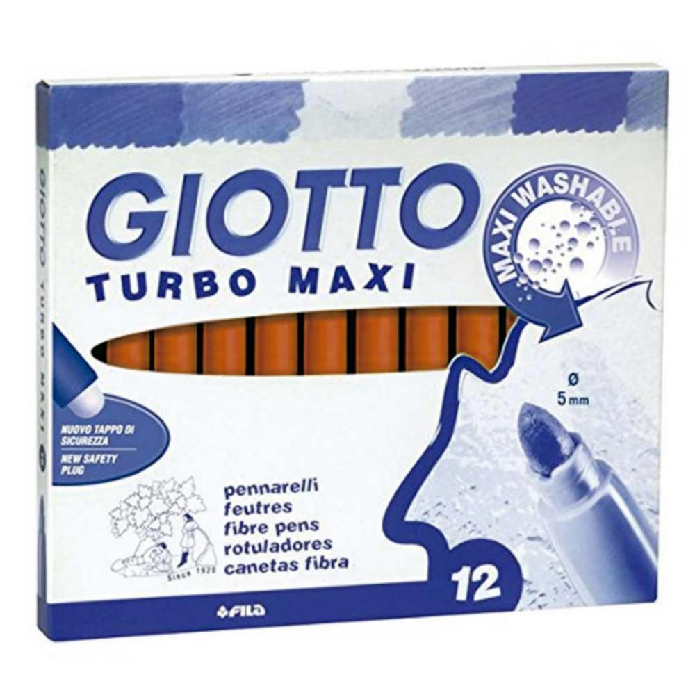 ROTULADOR GIOTTO TURBO MAXI – 12 UDS UNICOLOR MARRON CLARO – TINTA LAVABLE – PUNTA 5 MM BLOQUEADA