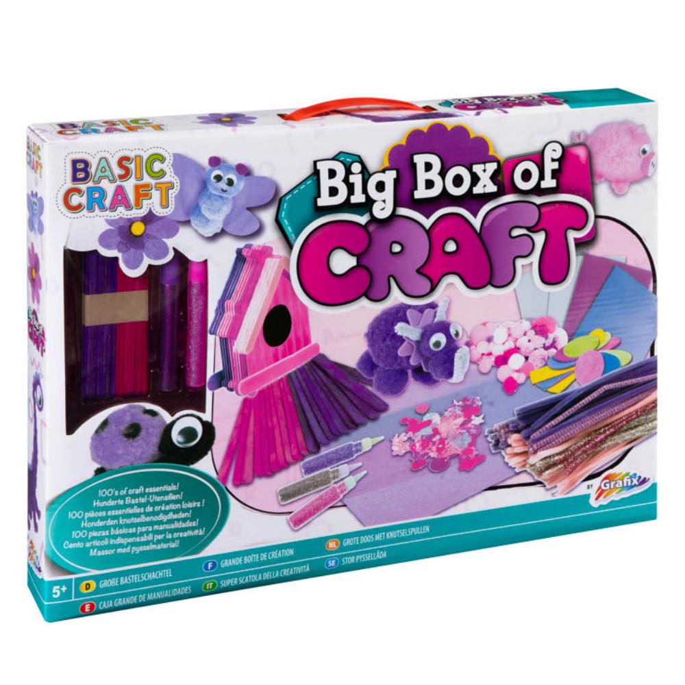 RMS GRAN CAJA DE MANUALIDADES ROSA – SET CREATIVO INFANTIL CON MÁS DE 100 PIEZAS – A PARTIR DE 5 AÑOS