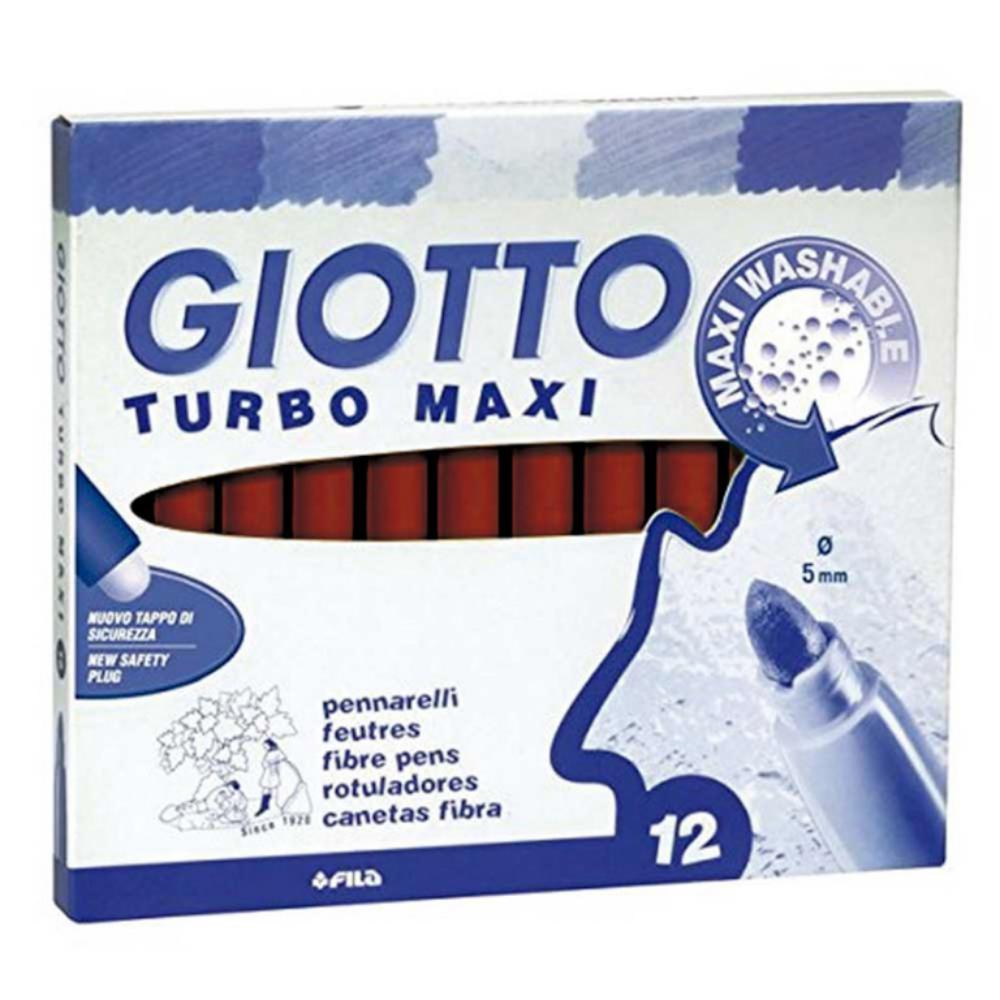 ROTULADOR GIOTTO TURBO MAXI – 12 UDS UNICOLOR MARRON OSCURO – TINTA LAVABLE – PUNTA 5 MM BLOQUEADA