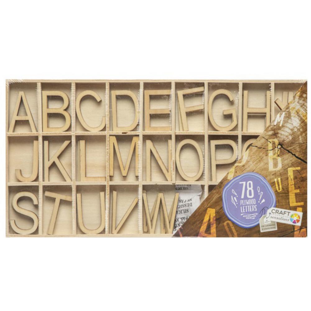 RMS LETRAS DE MADERA CRAFT SENSATIONS – SET 78 PIEZAS – DECORACIÓN DIY, MANUALIDADES Y SCRAPBOOKING – 3,5 CM – EAN 8715427020259