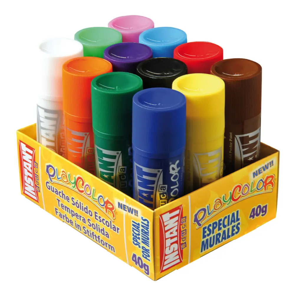 PLAYCOLOR ESTUCHE 12 TÉMPERAS SÓLIDAS BASIC MURAL 40 G COLORES SURTIDOS