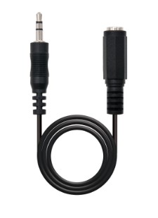 CABLE DE AUDIO JACK 3.5 MM MACHO–HEMBRA – 3 M (NEGRO) NANOCABLE