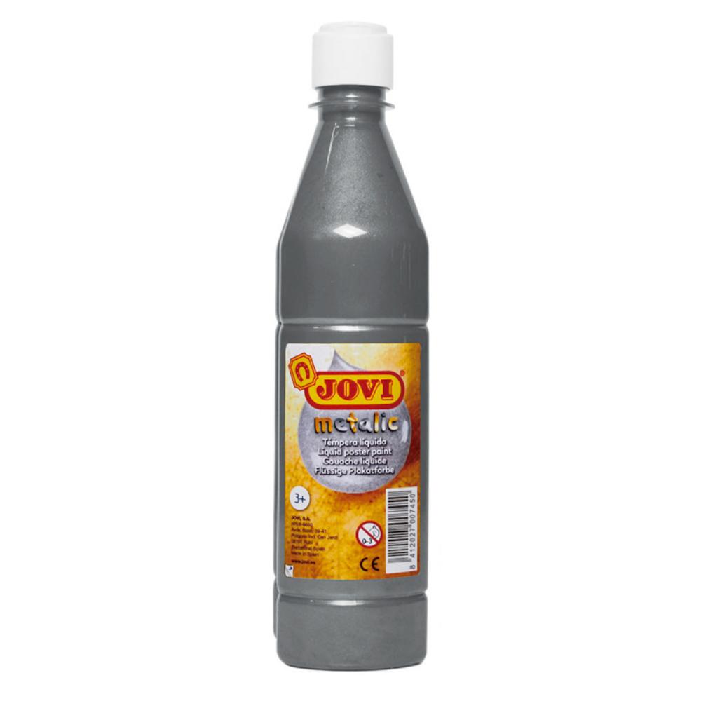 TÉMPERA JOVI LÍQUIDA ESCOLAR 500ML PLATA