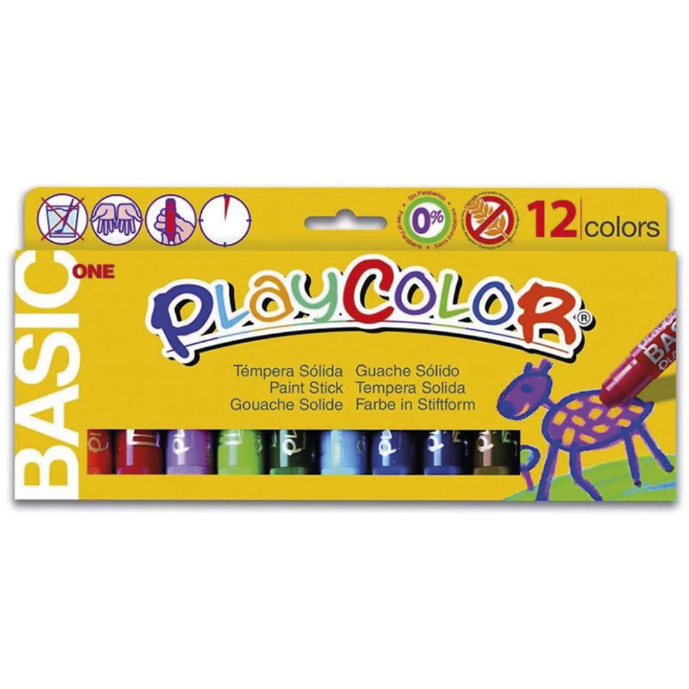 TÉMPERA SÓLIDA PLAYCOLOR ESCOLAR 12 COLORES SURTIDOS