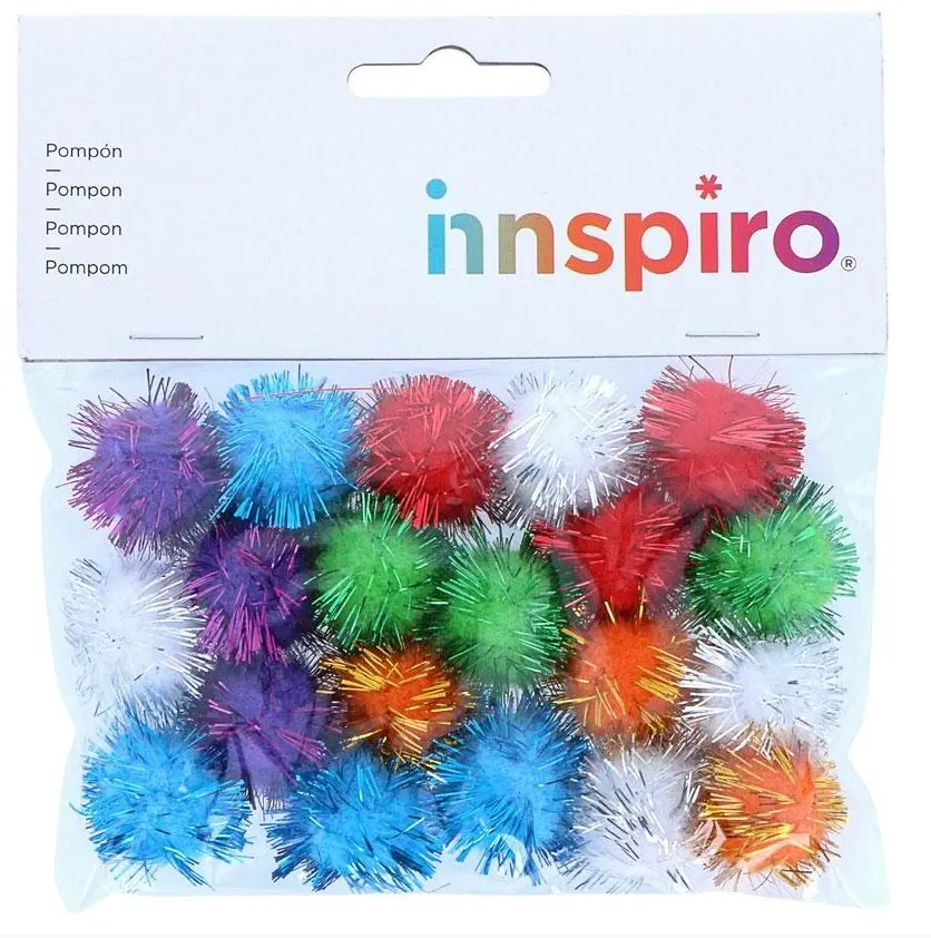 POMPON BRILLANTE SURT.25MM 20UD