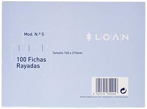 FICHAS RAYADAS LOAN 160X220 MM Nº5 100 HOJAS