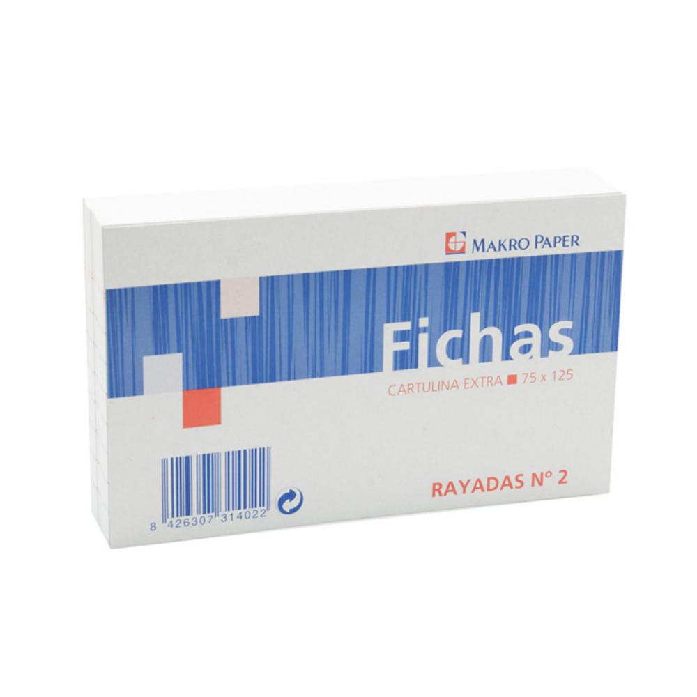 FICHAS RAYADAS LOAN 75X125 MM Nº2 100 HOJAS