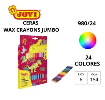 CERAS PLÁSTICAS JOVI WAX CRAYONS 24 COLORES 