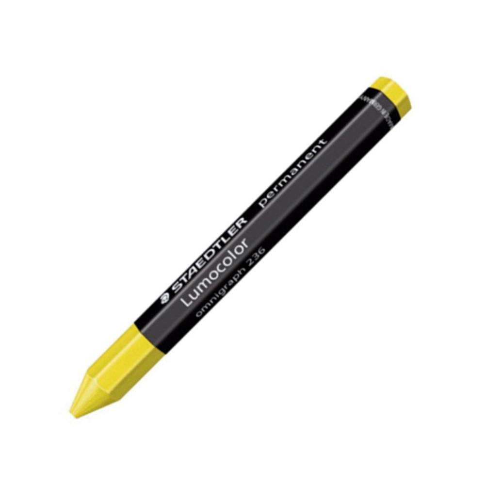 MARCADOR ESPECIAL STAEDTLER OMNIGRAPH (AMARILLO) · CRAYÓN DE CERA UNIVERSAL · RESISTENTE AL AGUA · NO SE SECA · NO TRASPASA