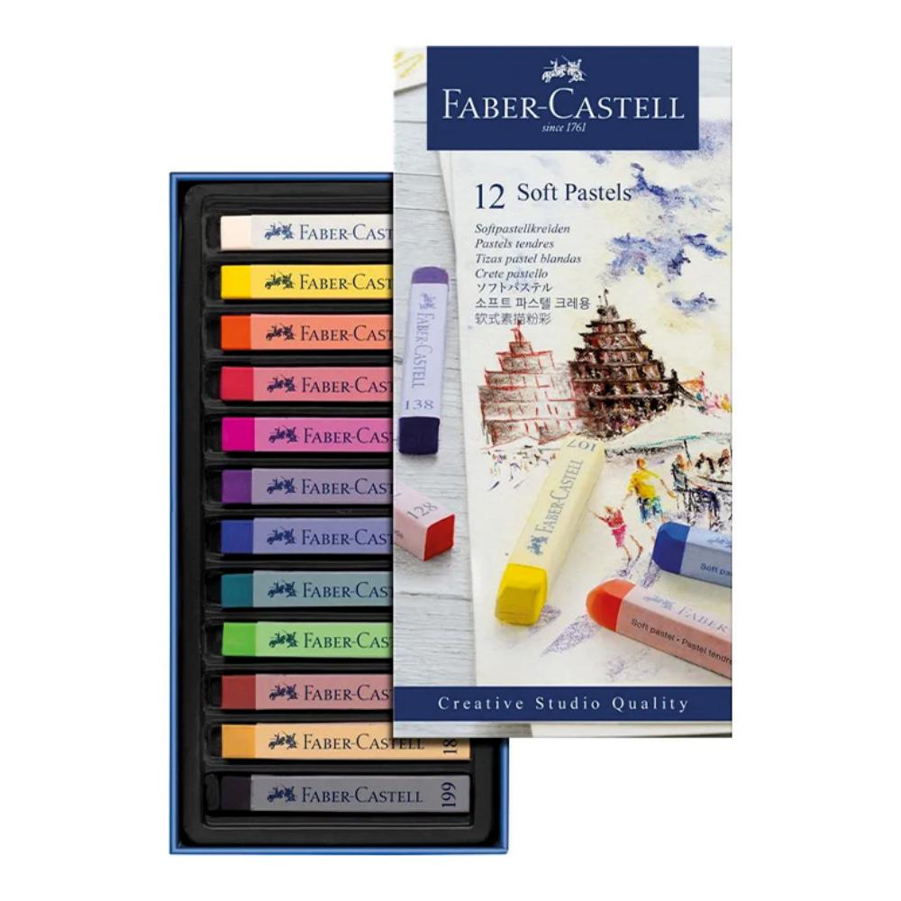 TIZA PASTEL FABER-CASTELL ESTUCHE 12 COLORES SURTIDOS