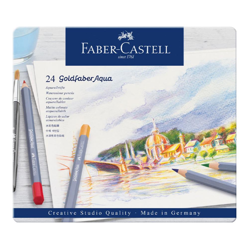 ESTUCHE METÁLICO FABER-CASTELL GOLDFABER 24 ECOLÁPICES ACUARELABLES