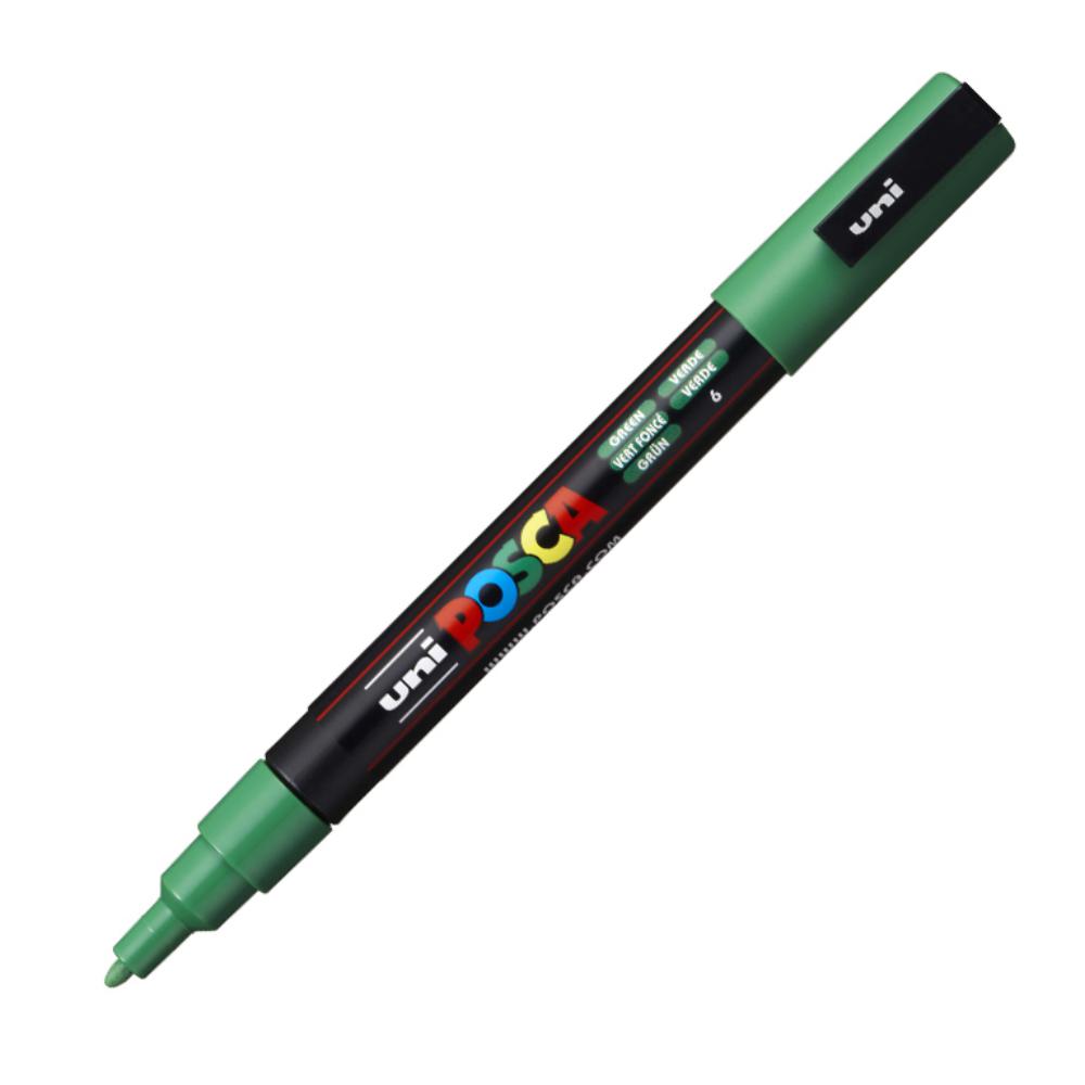 ROTULADOR UNI POSCA PC-3M VERDE MARCADOR DE PINTURA BASE AGUA 0,9–1,3 MM