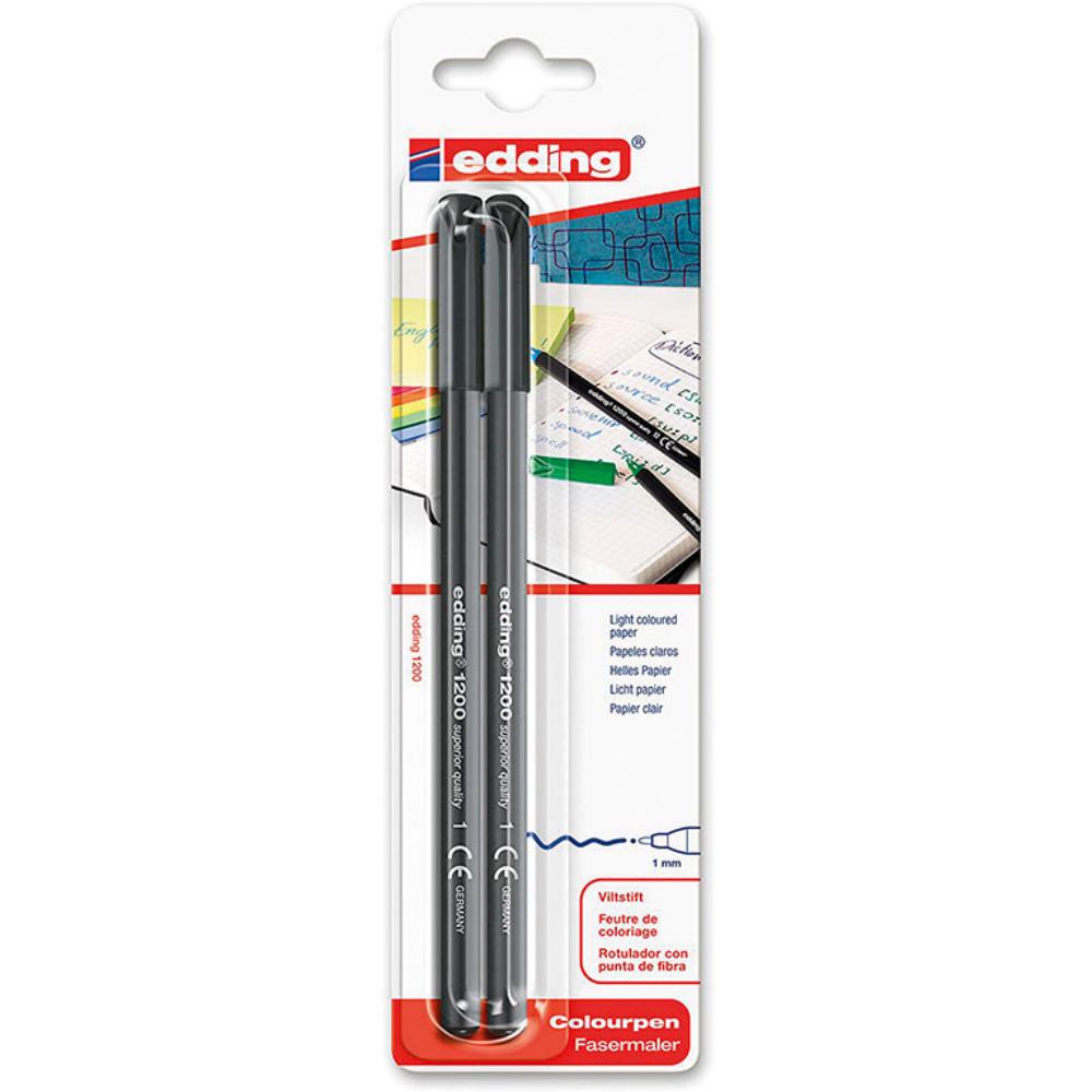 ROTULADOR EDDING PUNTA DE FIBRA 1200 – PUNTA REDONDA 0,5 MM NEGRO BLISTER 2UDS