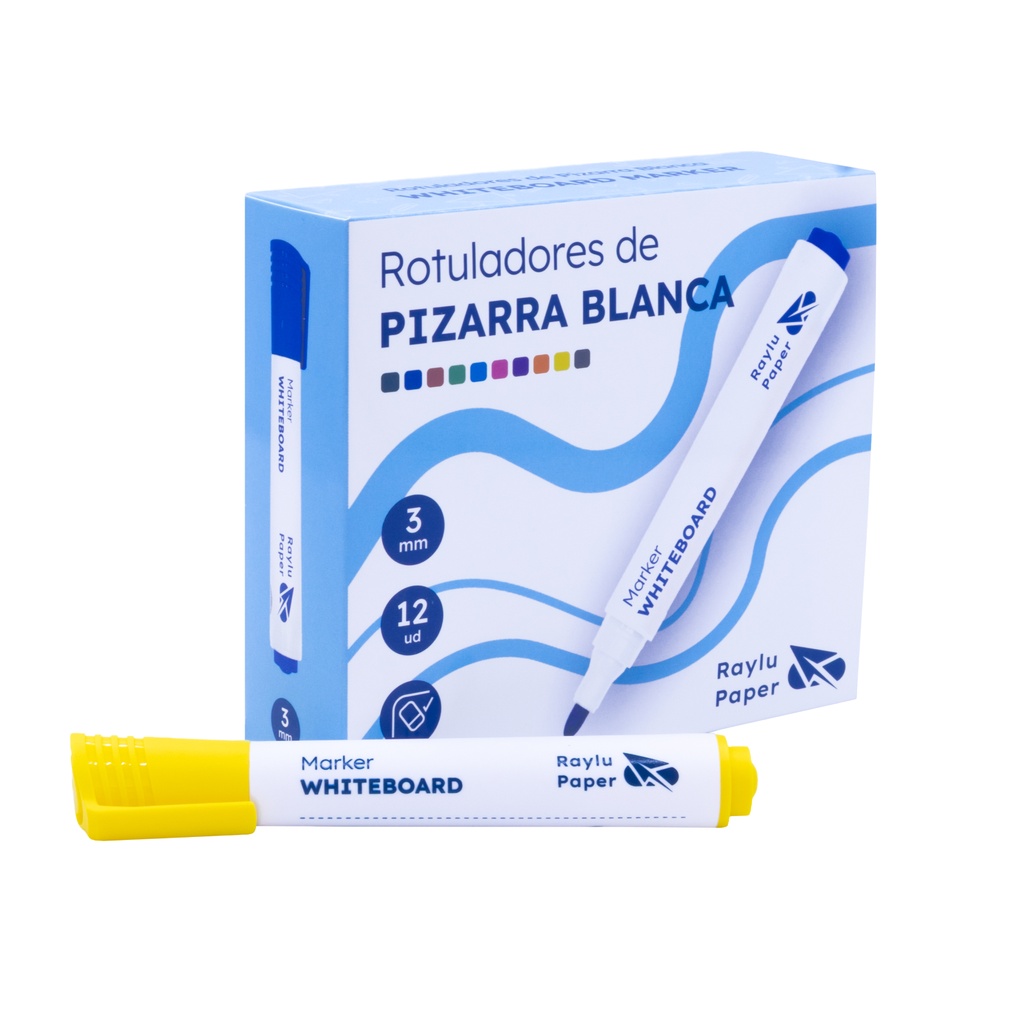 ROTULADOR DE PIZARRA RAYLU FLOW – 2 MM – AMARILLO – CAJA 12 UDS