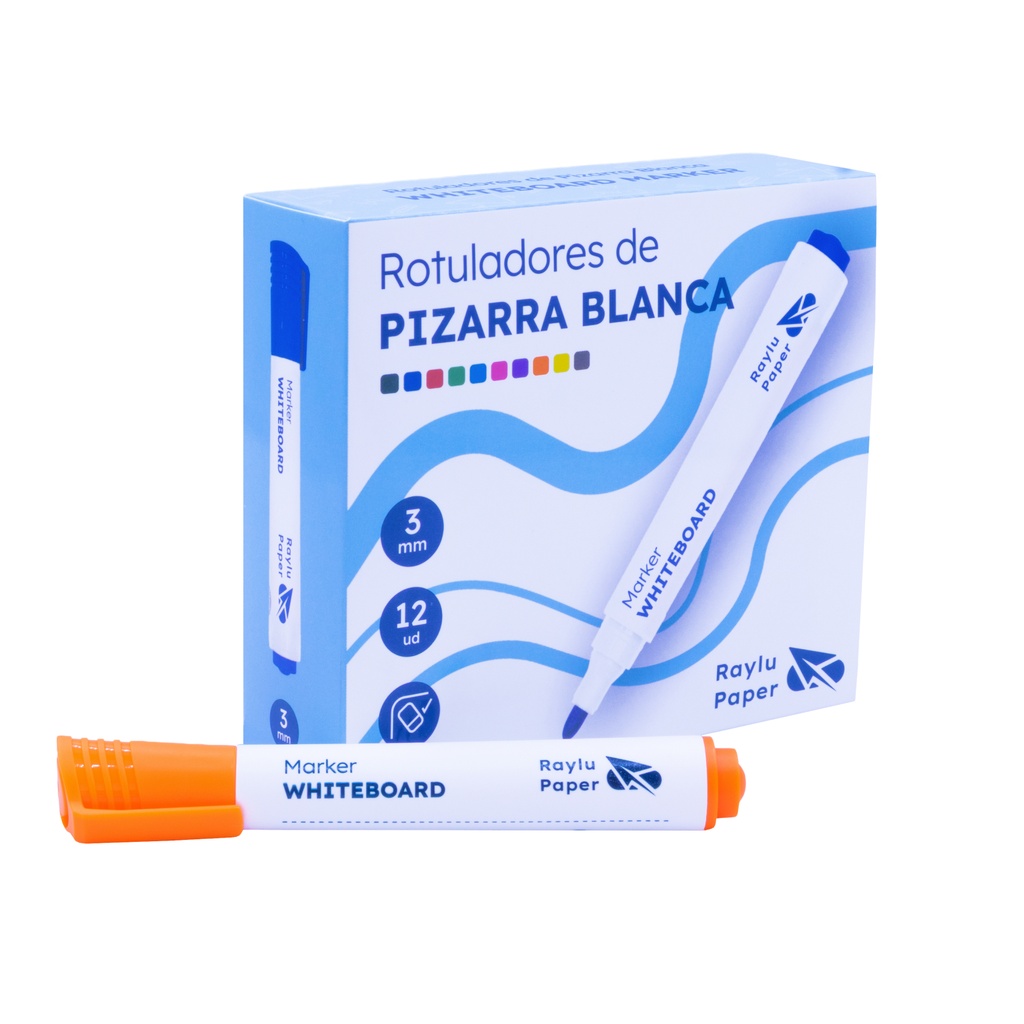 ROTULADOR DE PIZARRA RAYLU FLOW – 2 MM – NARANJA – CAJA 12 UDS